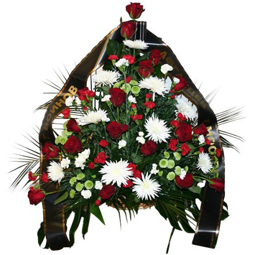Купить корзину цветов на траур с доставкой по Комсомольску-на-Амуре