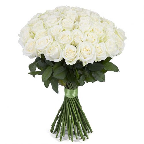 Букет из 51 белой розы - купить с доставкой по Комсомольску-на-Амуре